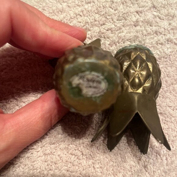 Pair of Vintage Andrea by Sadak Brass Pineapple Candle Taper Holders - Picture 4 of 4